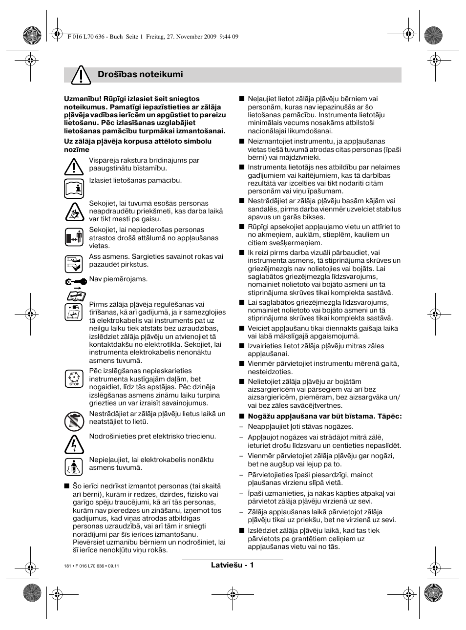 Bosch ROTAK 34 User Manual | Page 181 / 195