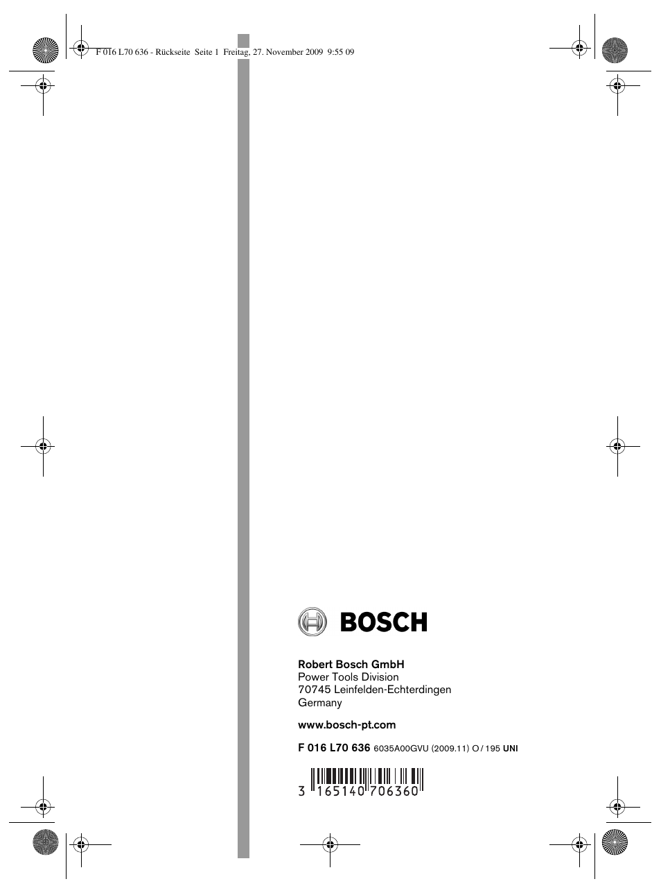 Bosch ROTAK 34 User Manual | Page 195 / 195