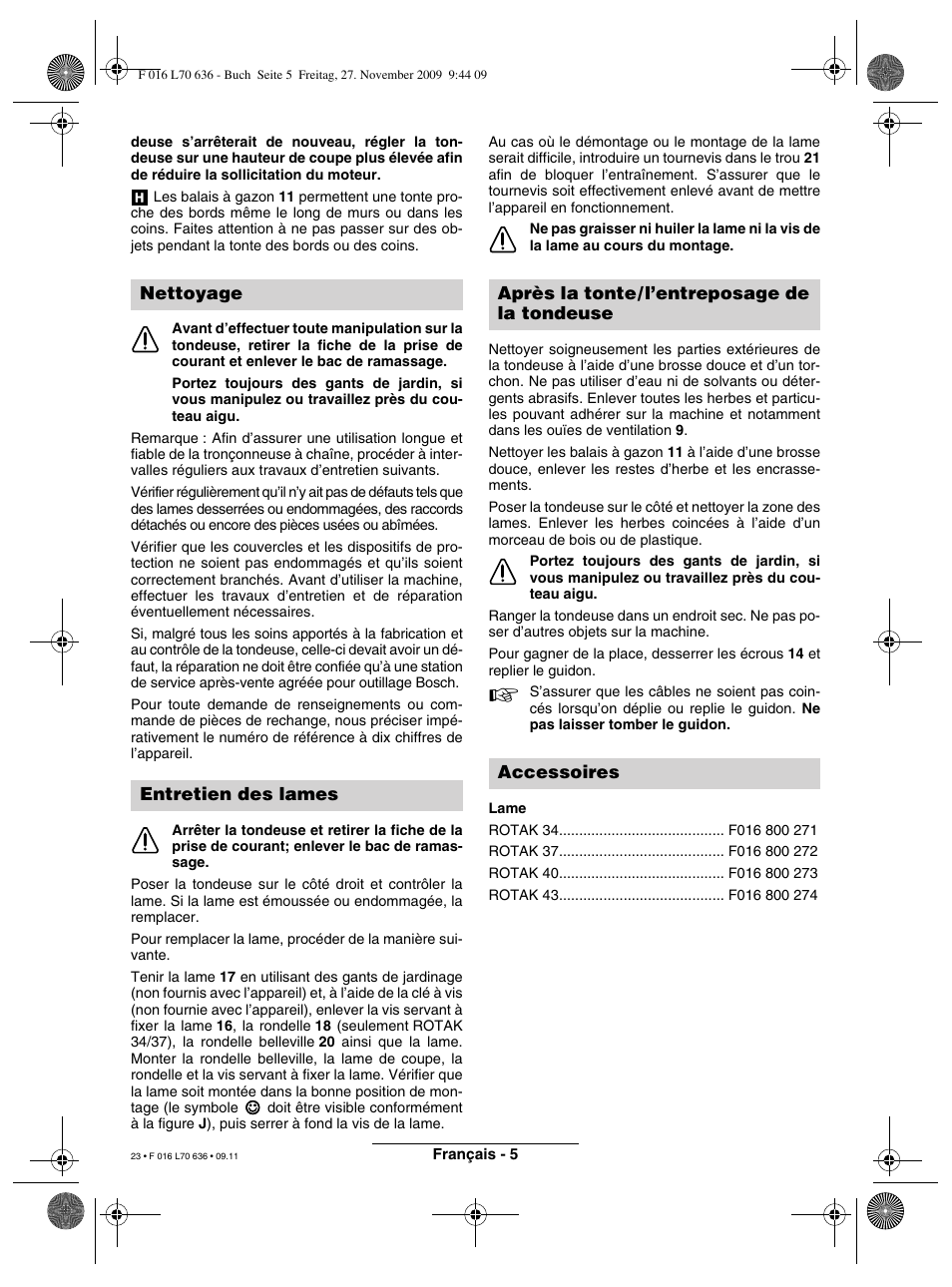 Bosch ROTAK 34 User Manual | Page 23 / 195