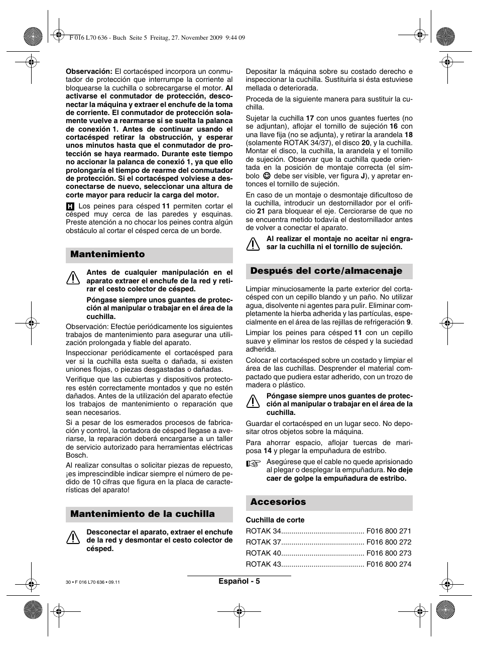 Bosch ROTAK 34 User Manual | Page 30 / 195