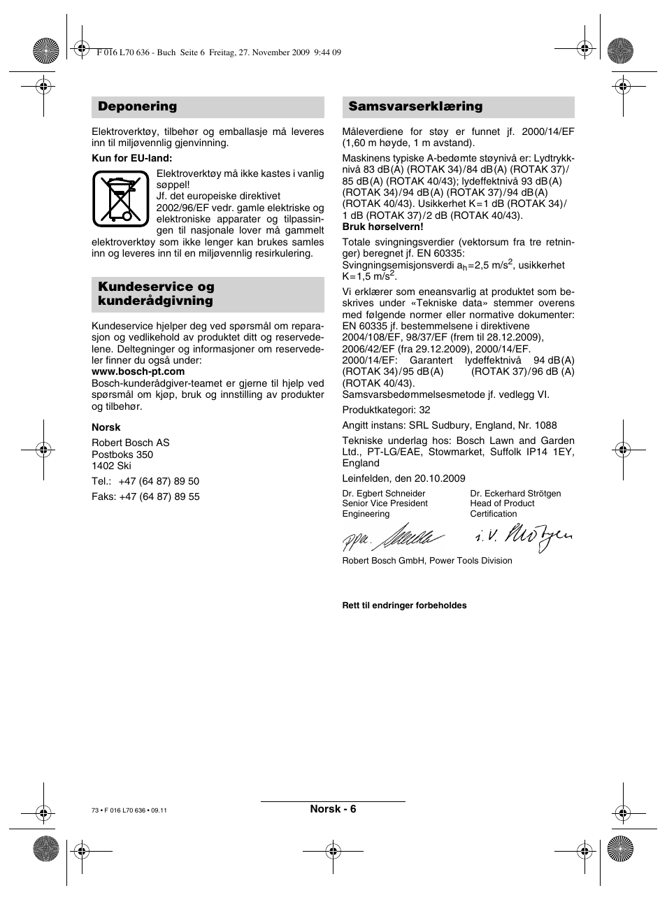 Bosch ROTAK 34 User Manual | Page 73 / 195