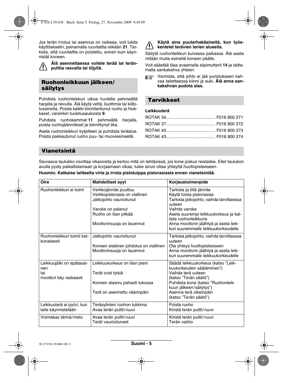 Bosch ROTAK 34 User Manual | Page 78 / 195