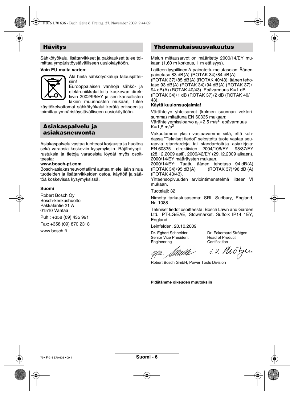 Bosch ROTAK 34 User Manual | Page 79 / 195