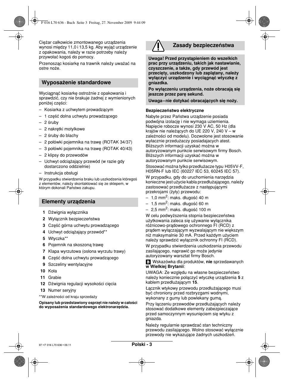 Bosch ROTAK 34 User Manual | Page 97 / 195