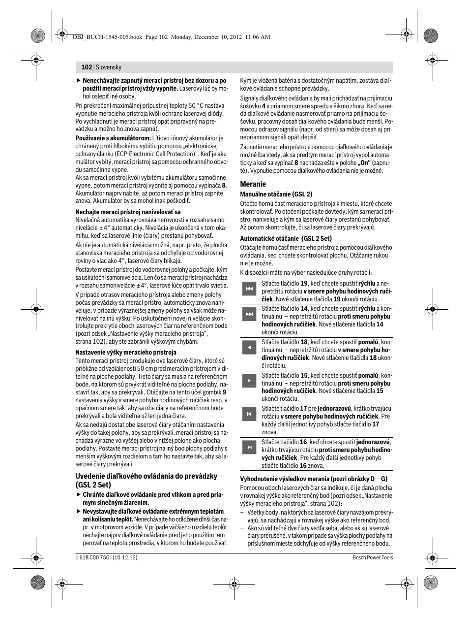 Bosch GSL 2 Professional User Manual | Page 102 / 184