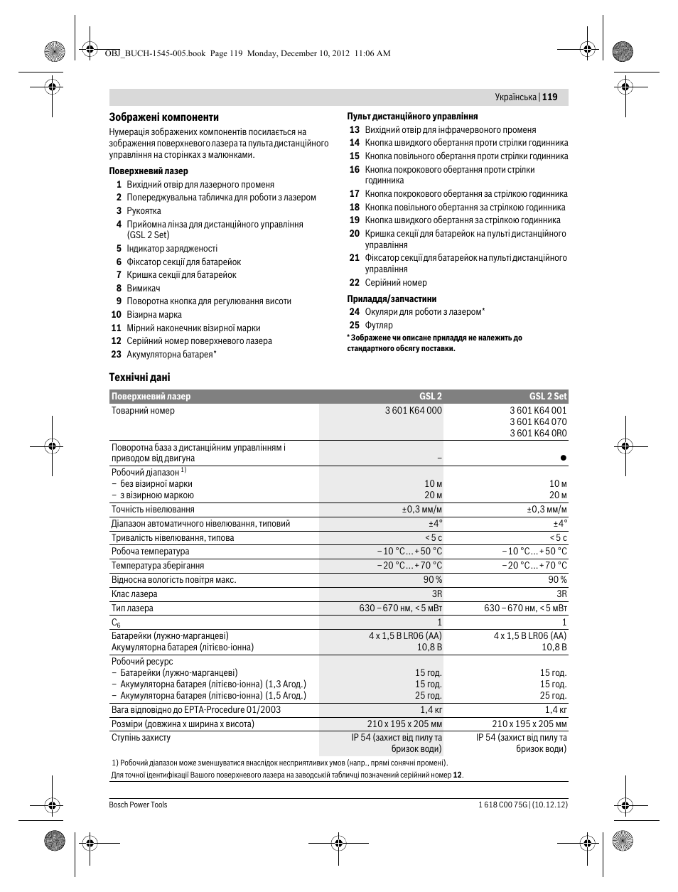 Bosch GSL 2 Professional User Manual | Page 119 / 184