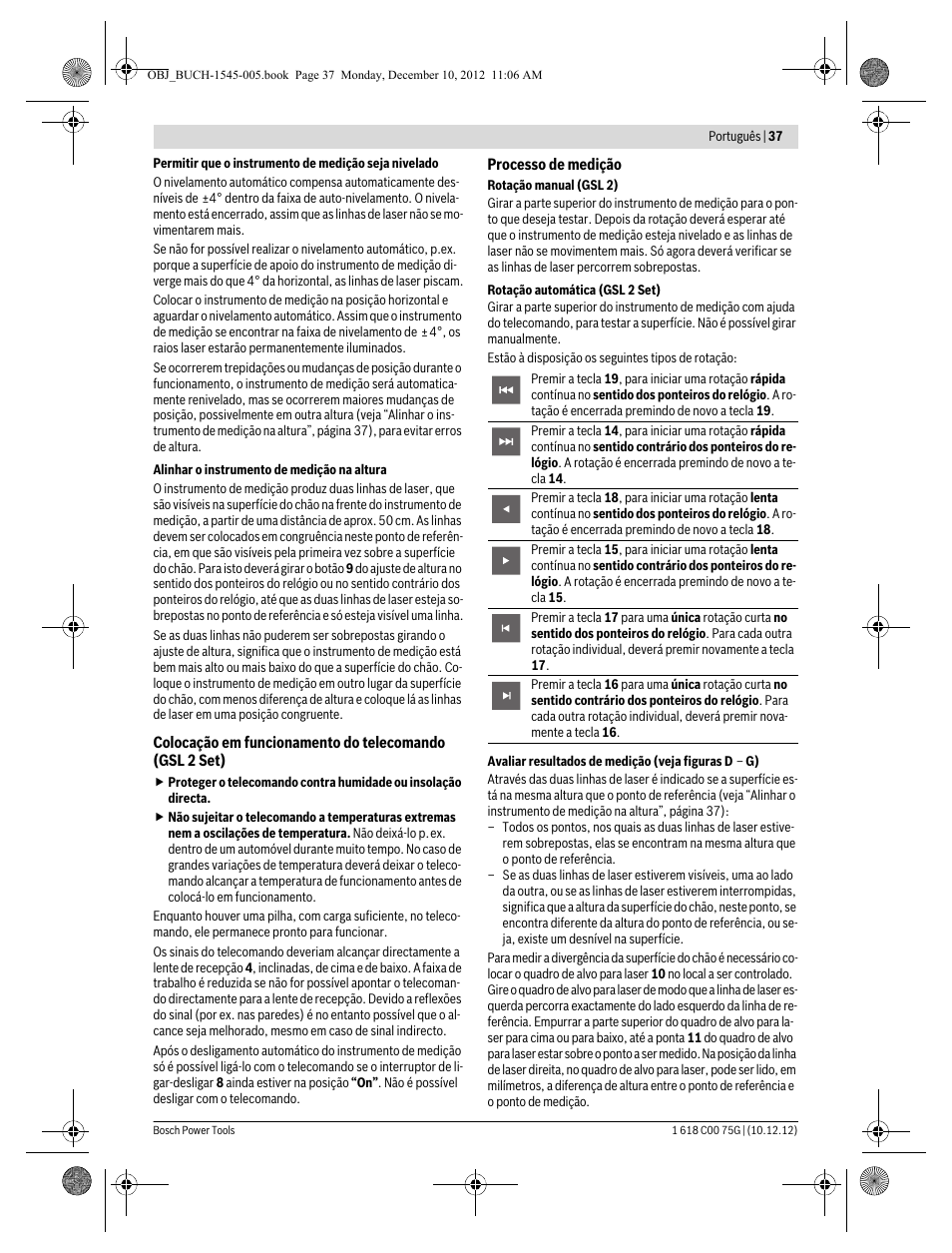 Bosch GSL 2 Professional User Manual | Page 37 / 184