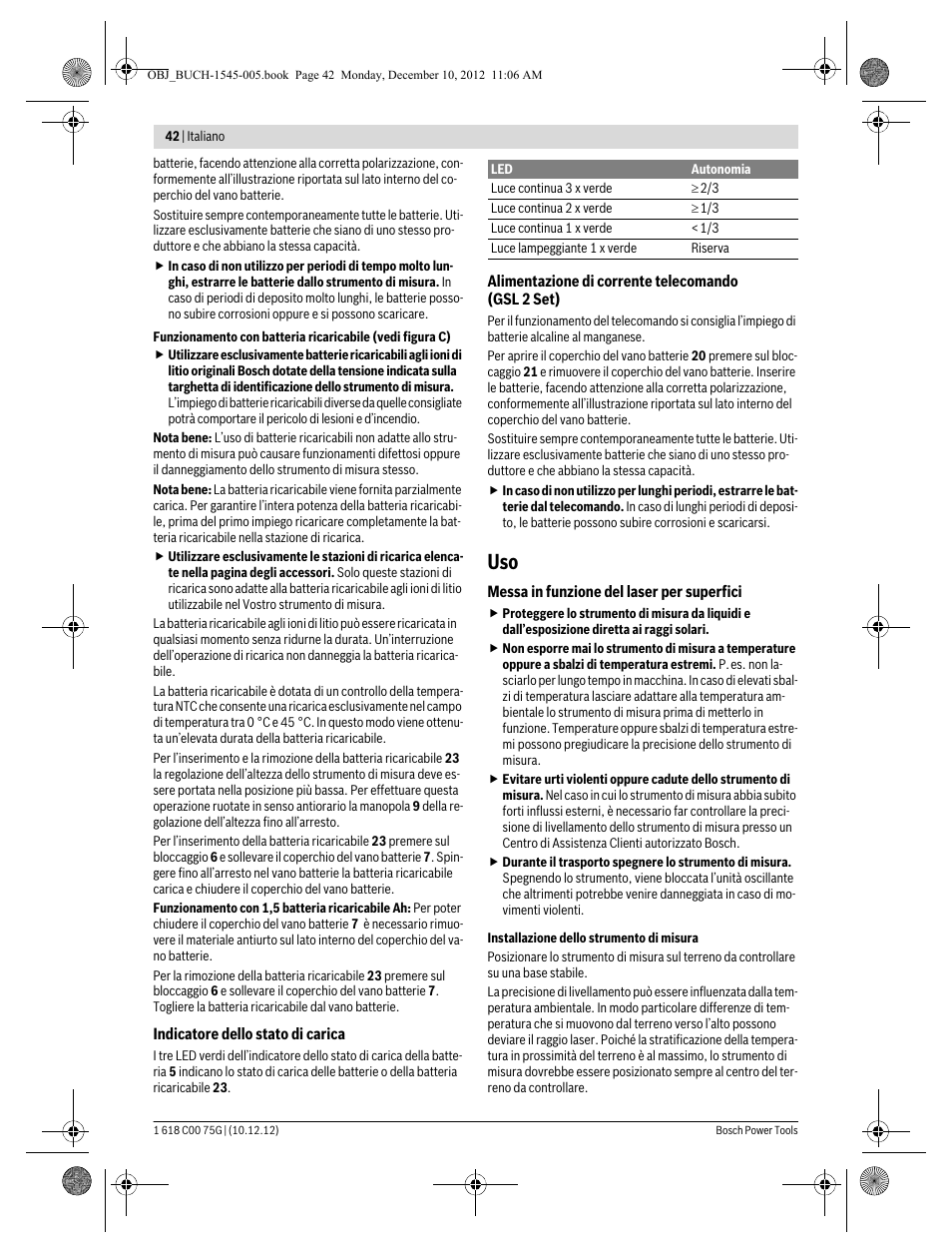 Bosch GSL 2 Professional User Manual | Page 42 / 184