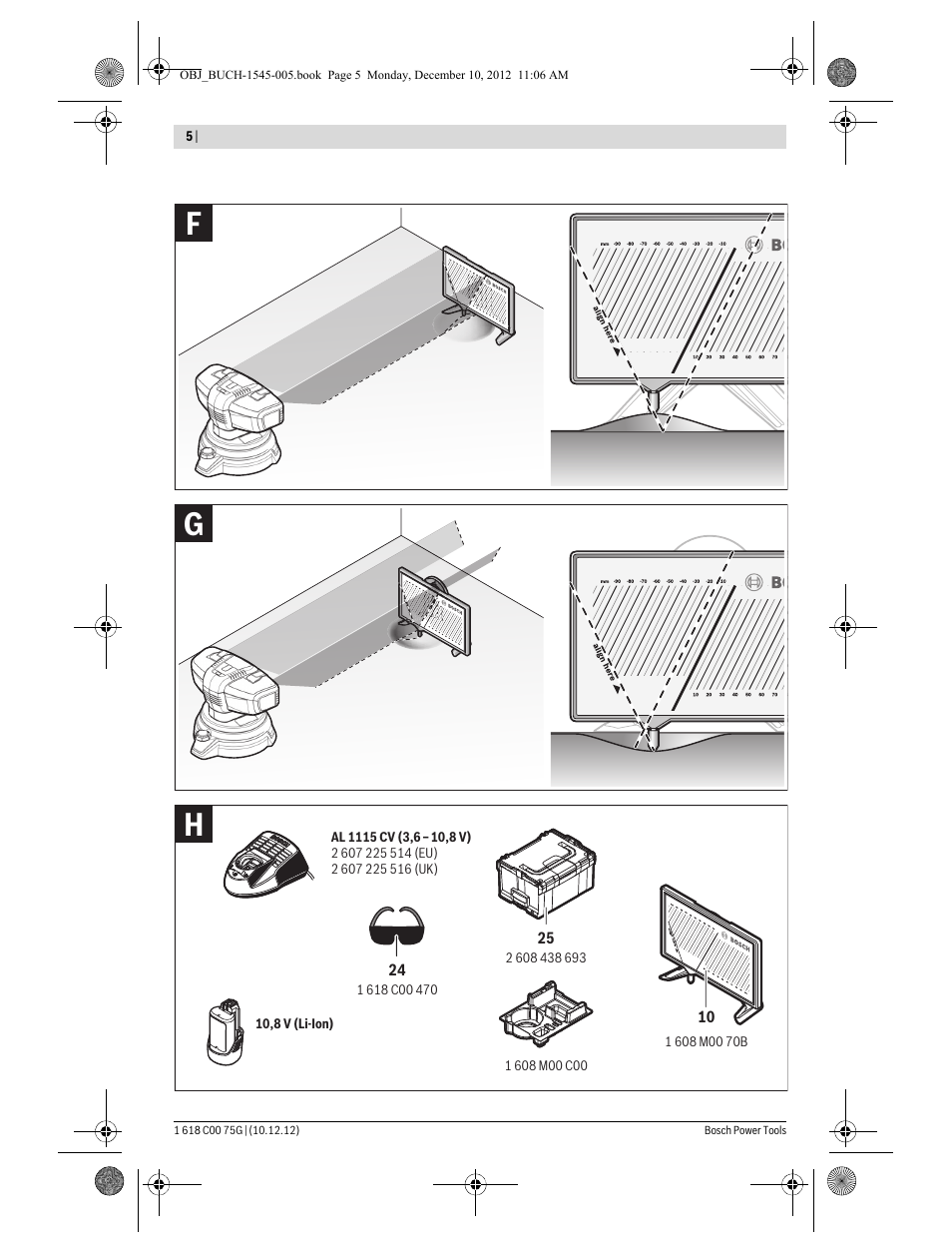 Hg f | Bosch GSL 2 Professional User Manual | Page 5 / 184