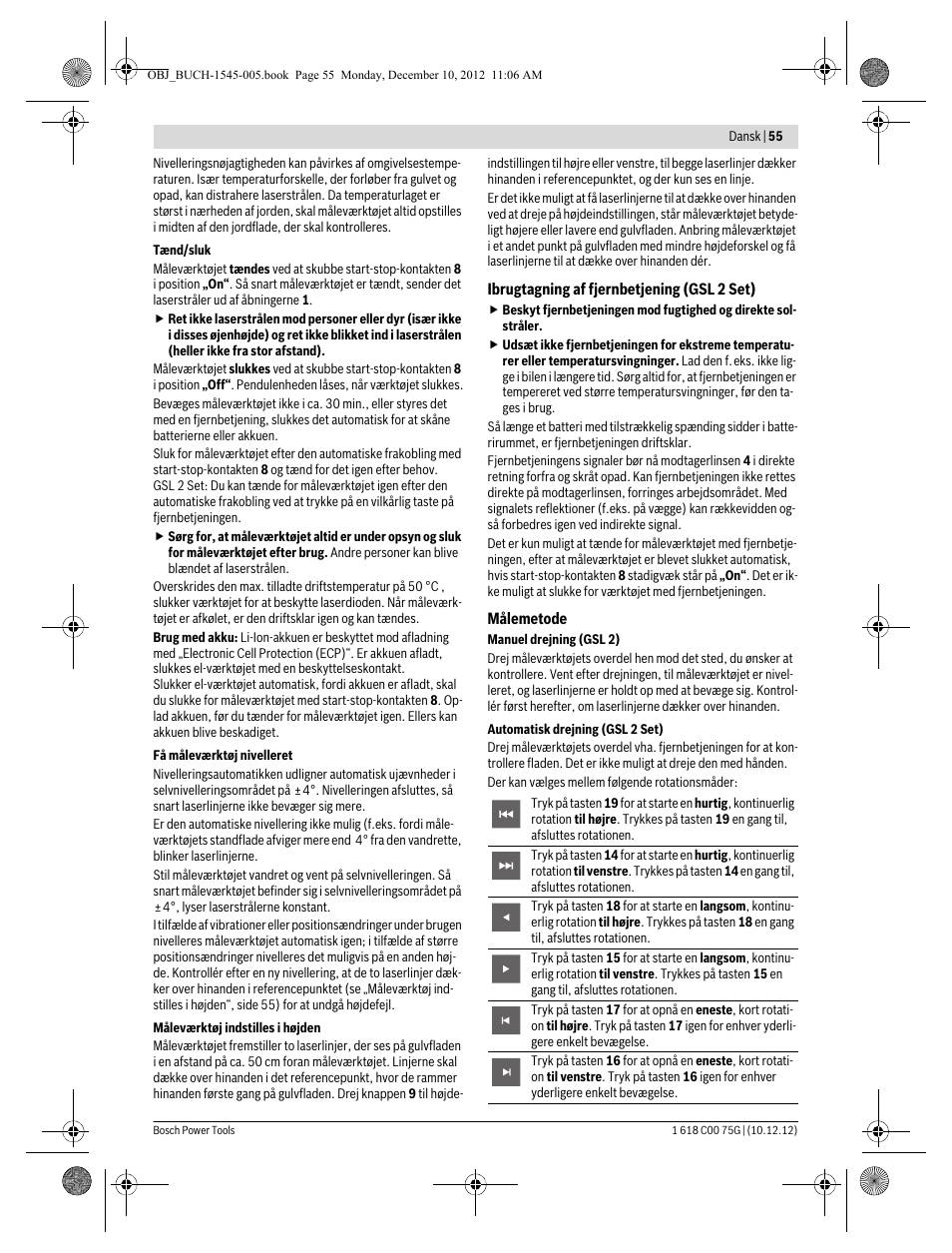 Bosch GSL 2 Professional User Manual | Page 55 / 184