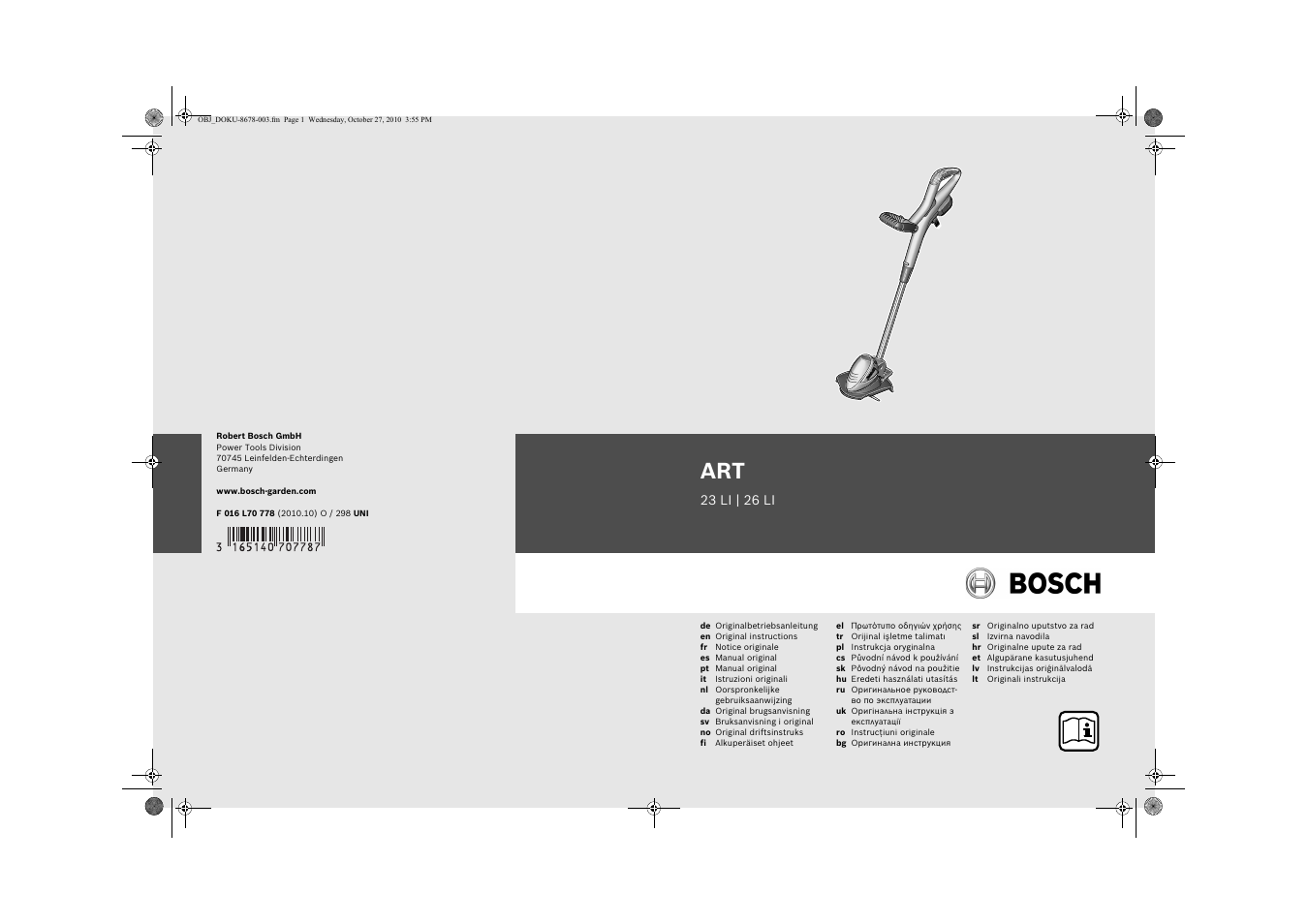 Bosch ART 23 LI User Manual | 297 pages