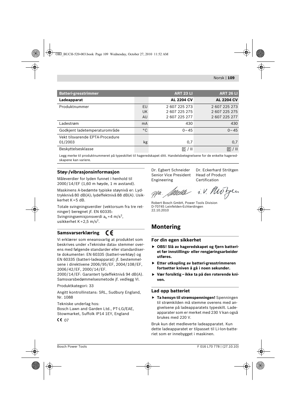 Montering | Bosch ART 23 LI User Manual | Page 109 / 297