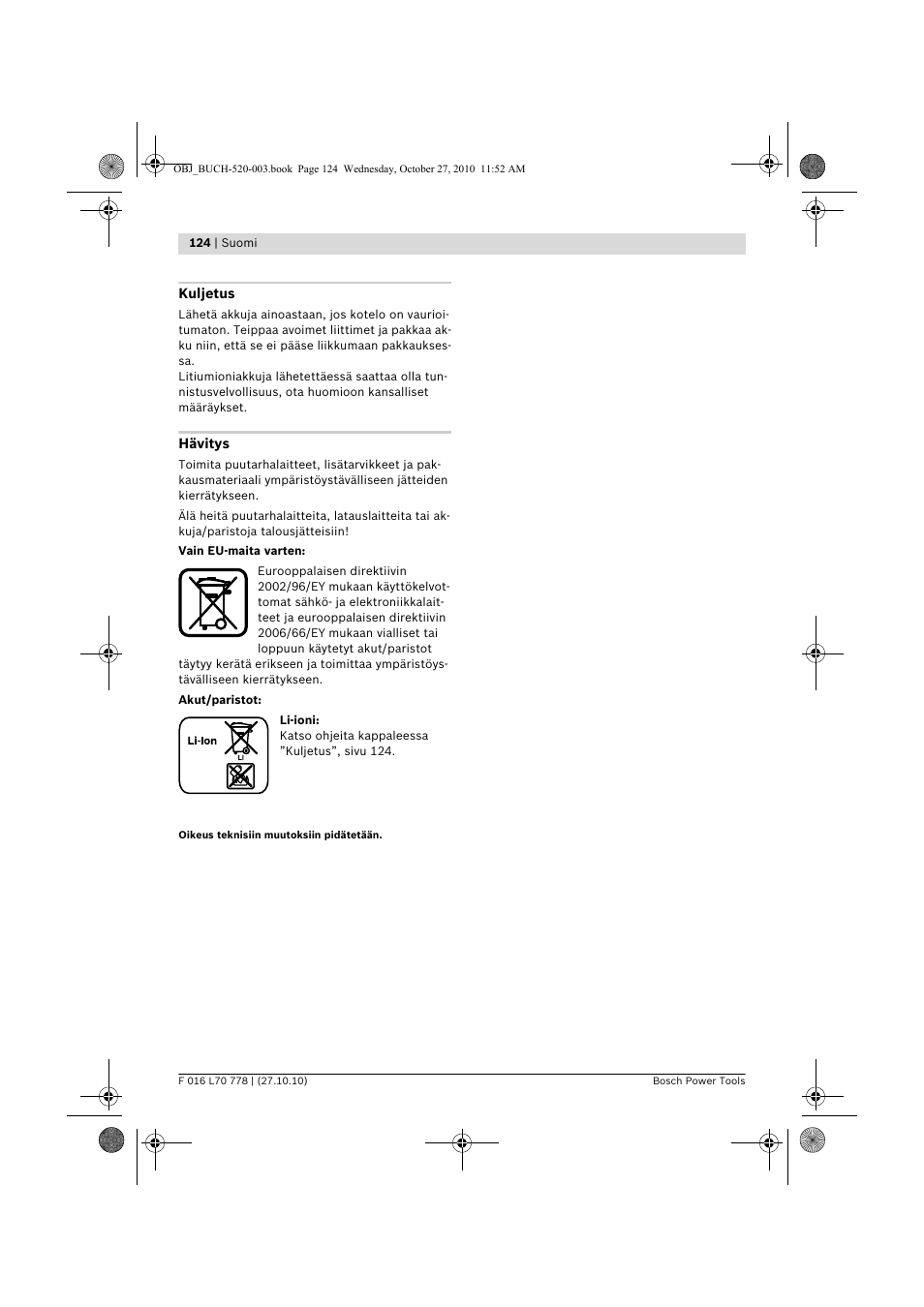 Bosch ART 23 LI User Manual | Page 124 / 297