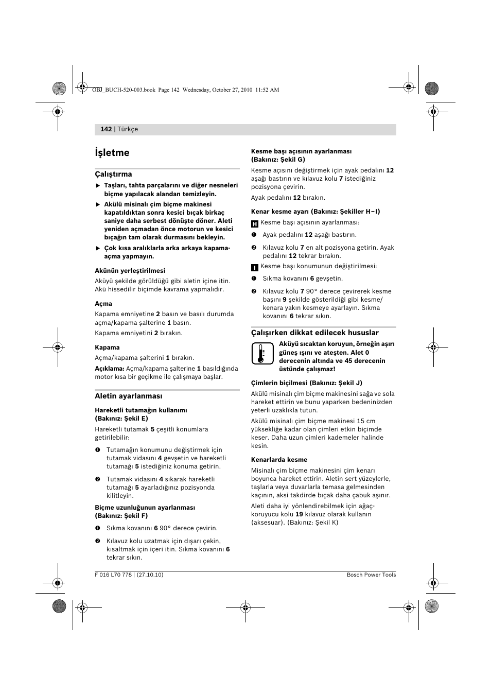 Işletme | Bosch ART 23 LI User Manual | Page 142 / 297