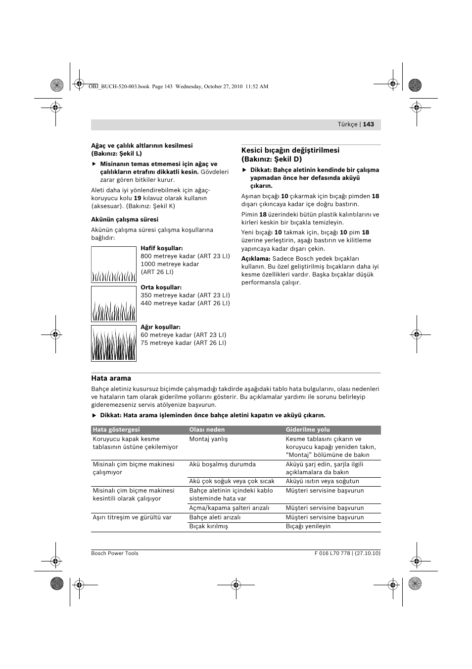 Bosch ART 23 LI User Manual | Page 143 / 297