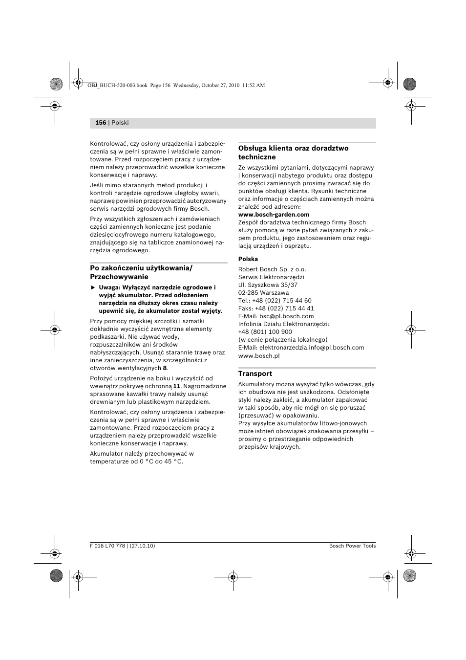 Bosch ART 23 LI User Manual | Page 156 / 297