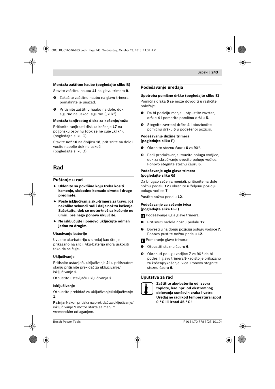 Bosch ART 23 LI User Manual | Page 243 / 297