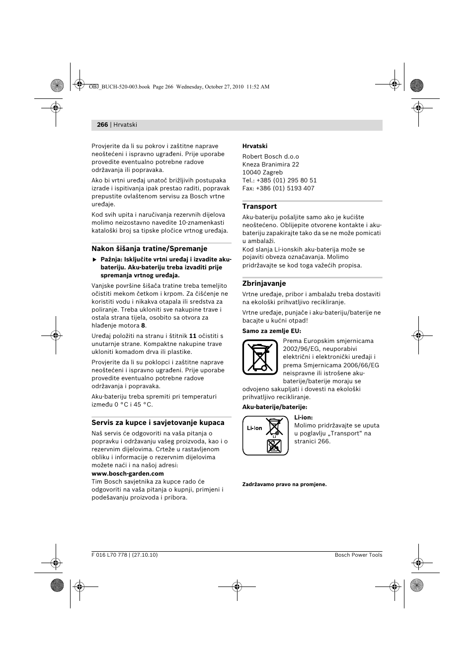 Bosch ART 23 LI User Manual | Page 266 / 297