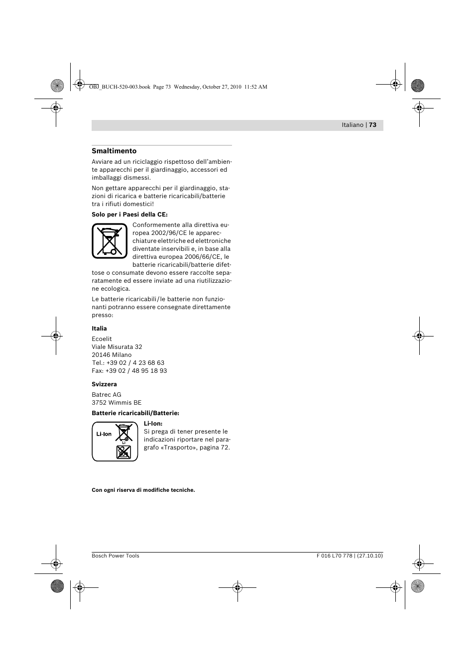 Bosch ART 23 LI User Manual | Page 73 / 297