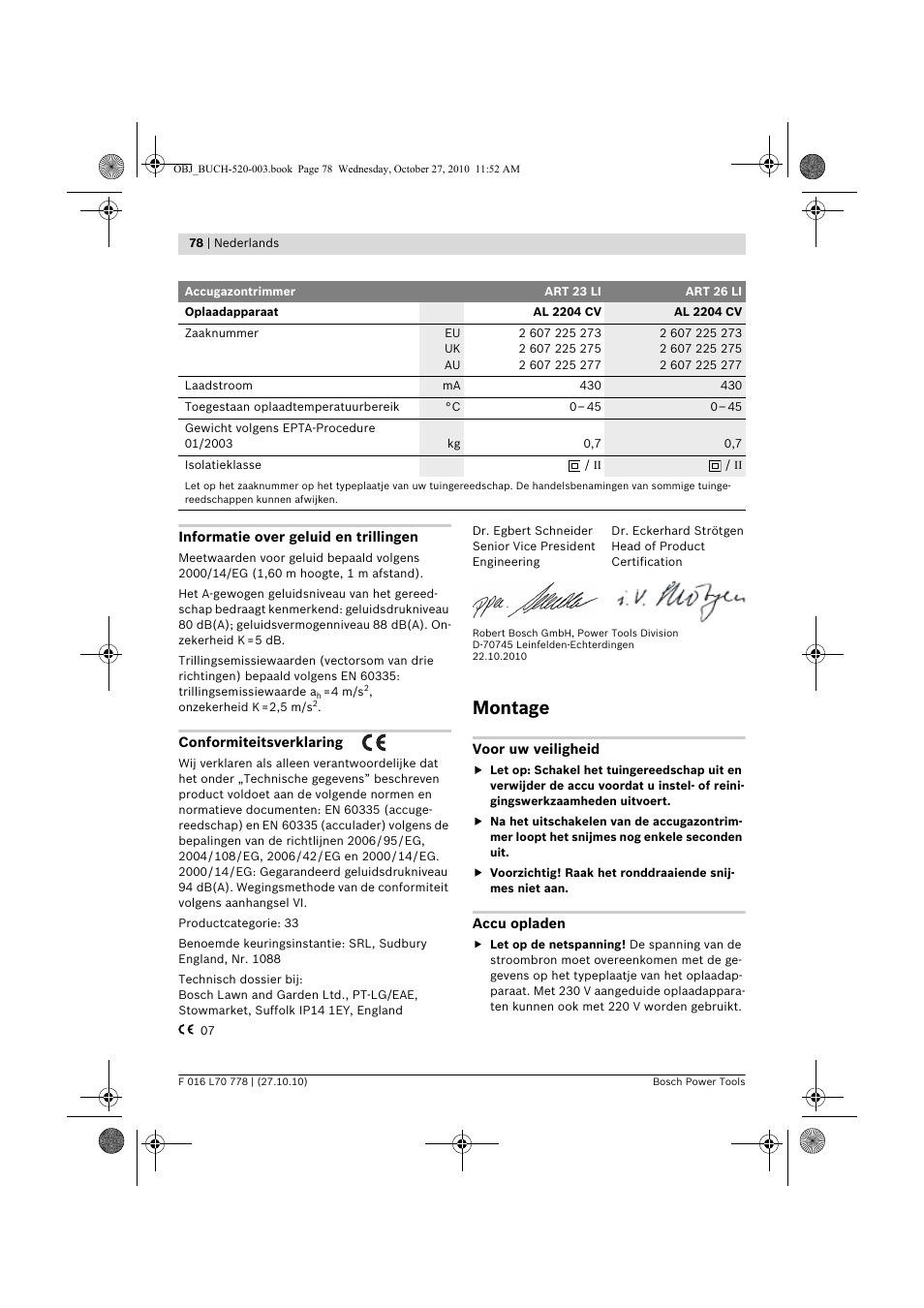 Montage | Bosch ART 23 LI User Manual | Page 78 / 297