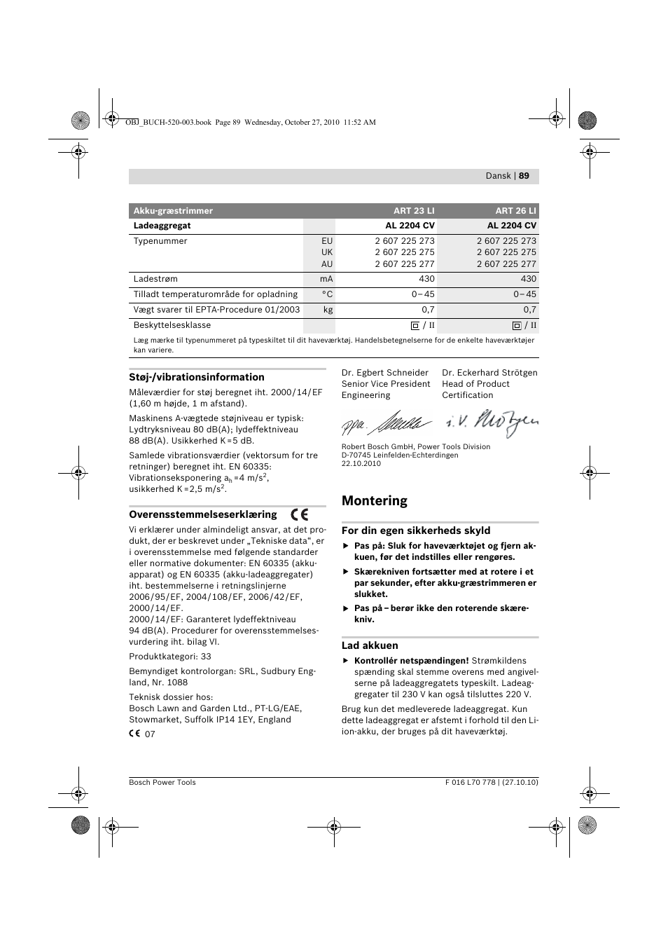 Montering | Bosch ART 23 LI User Manual | Page 89 / 297