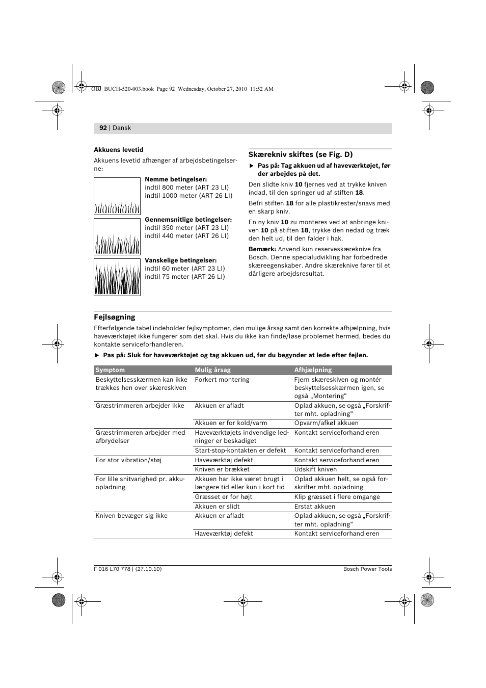 Bosch ART 23 LI User Manual | Page 92 / 297