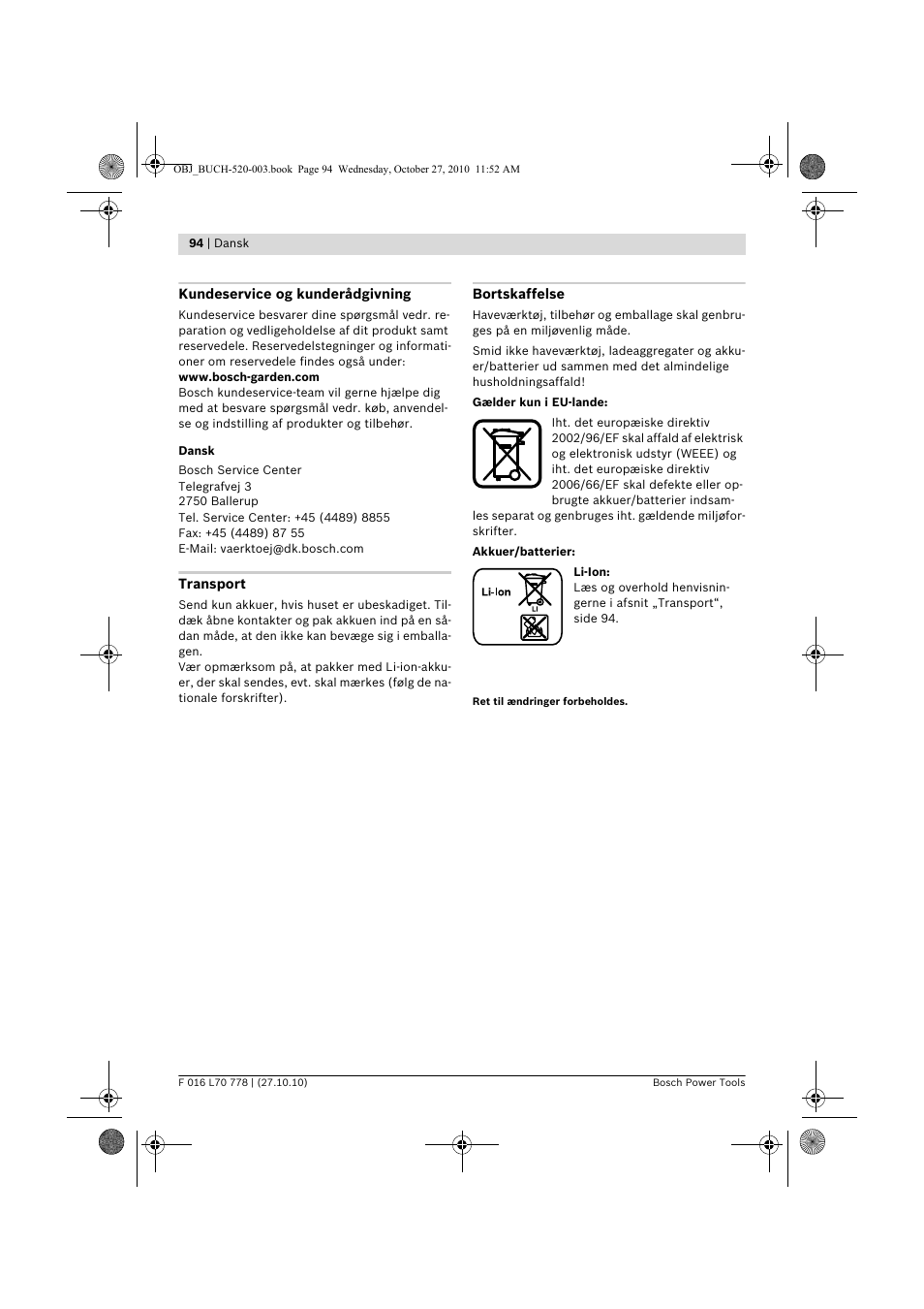 Bosch ART 23 LI User Manual | Page 94 / 297