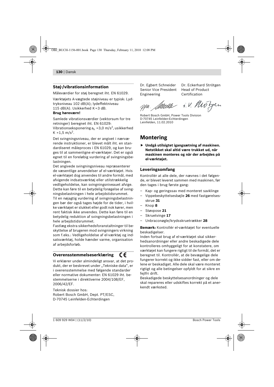 Montering | Bosch GCM 10 J Professional User Manual | Page 130 / 470