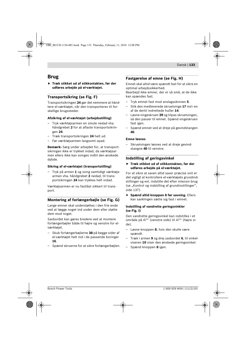 Brug | Bosch GCM 10 J Professional User Manual | Page 133 / 470