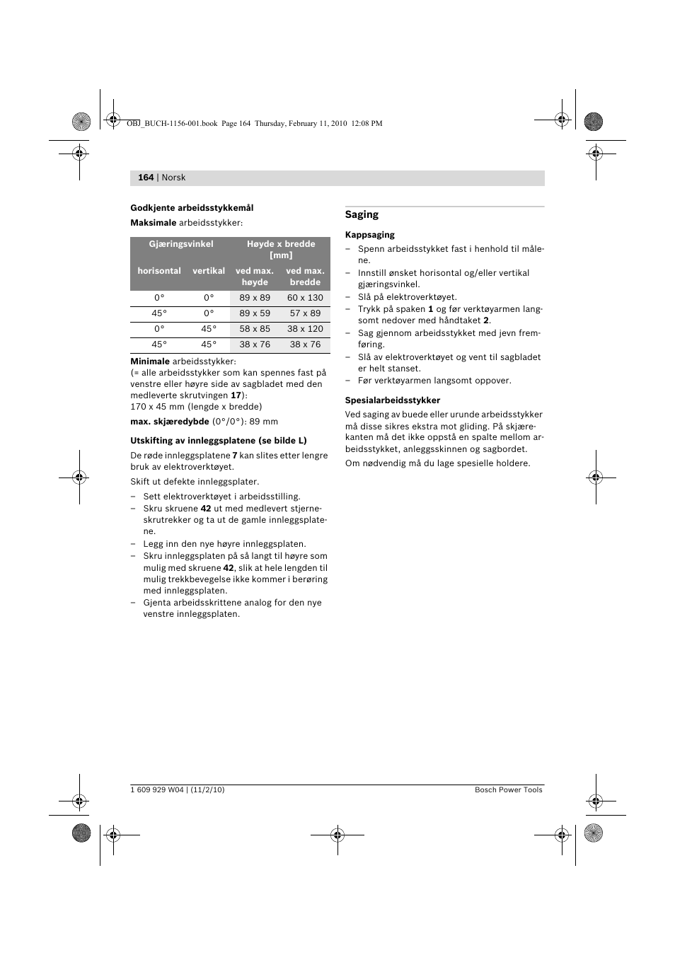 Bosch GCM 10 J Professional User Manual | Page 164 / 470