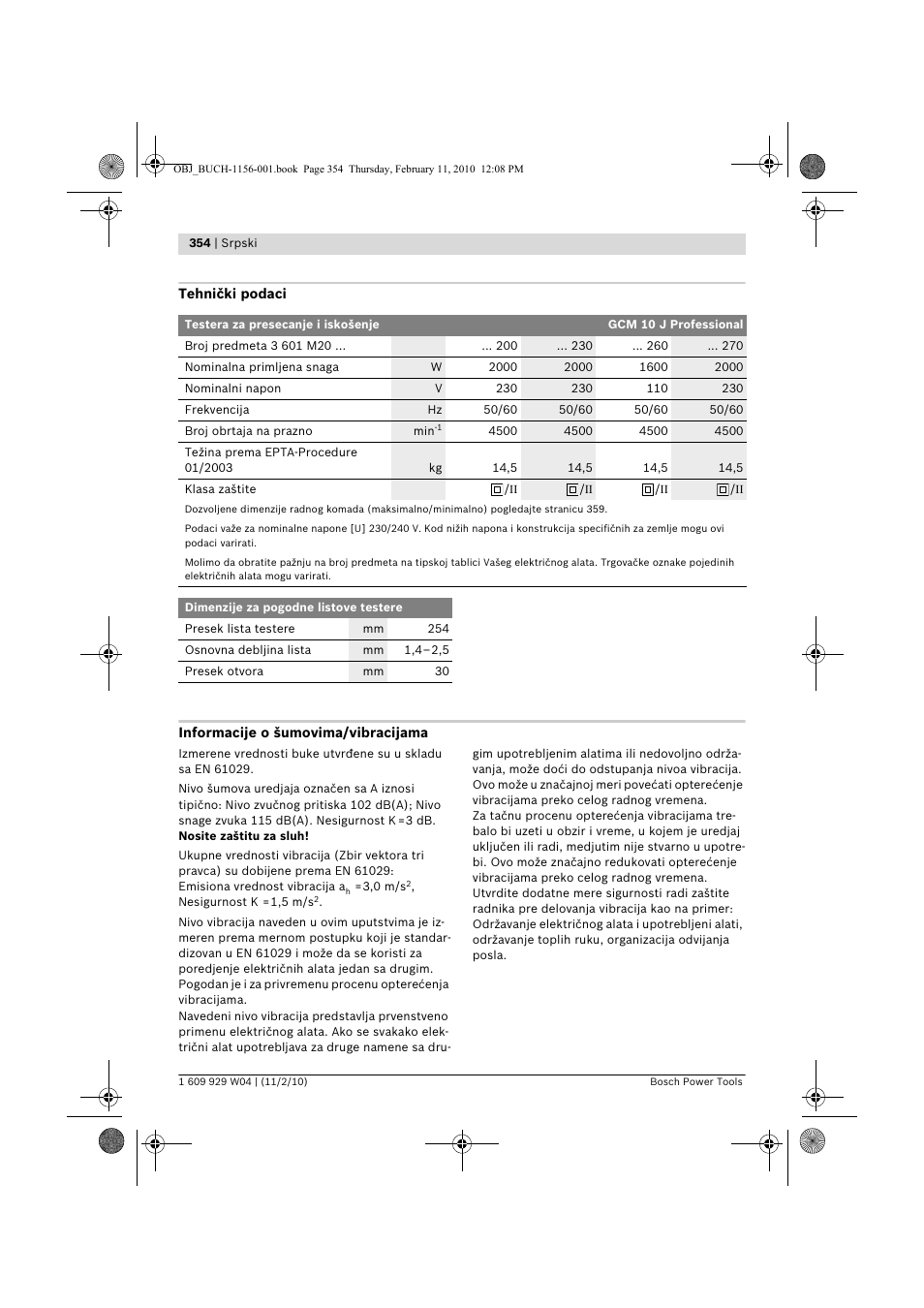 Bosch GCM 10 J Professional User Manual | Page 354 / 470