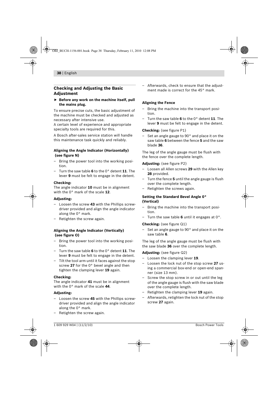 Bosch GCM 10 J Professional User Manual | Page 38 / 470