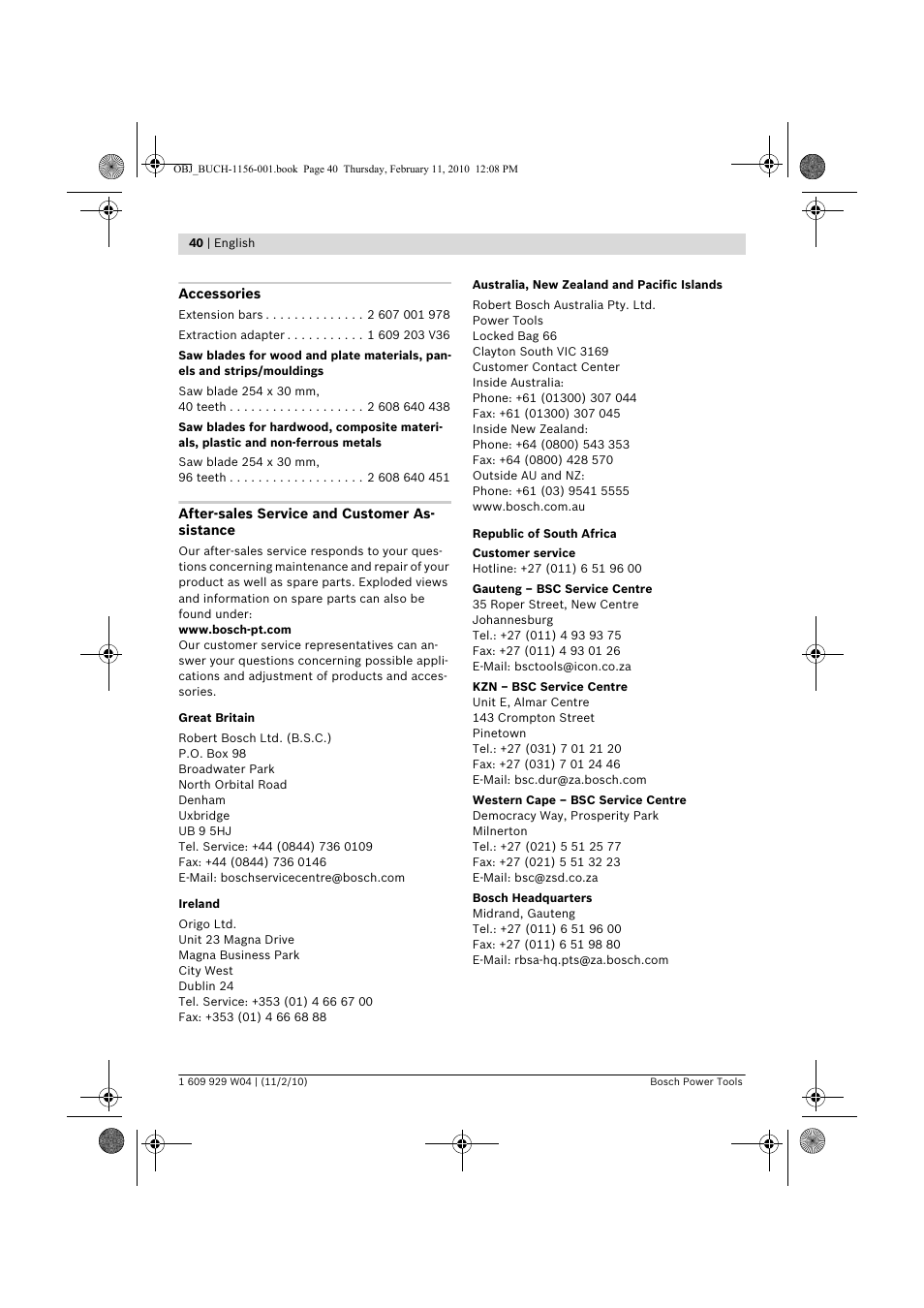 Bosch GCM 10 J Professional User Manual | Page 40 / 470