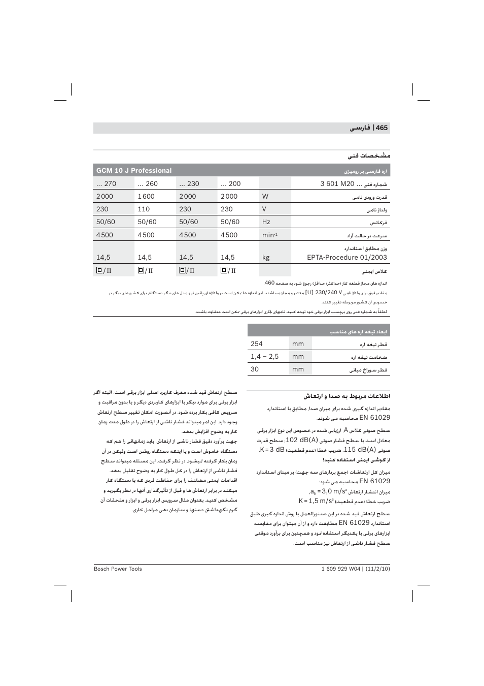 ﺳرﺎﻓ | Bosch GCM 10 J Professional User Manual | Page 465 / 470