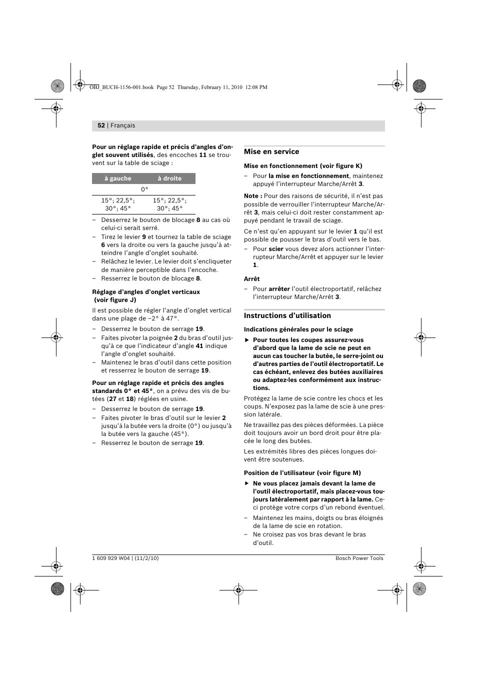 Bosch GCM 10 J Professional User Manual | Page 52 / 470