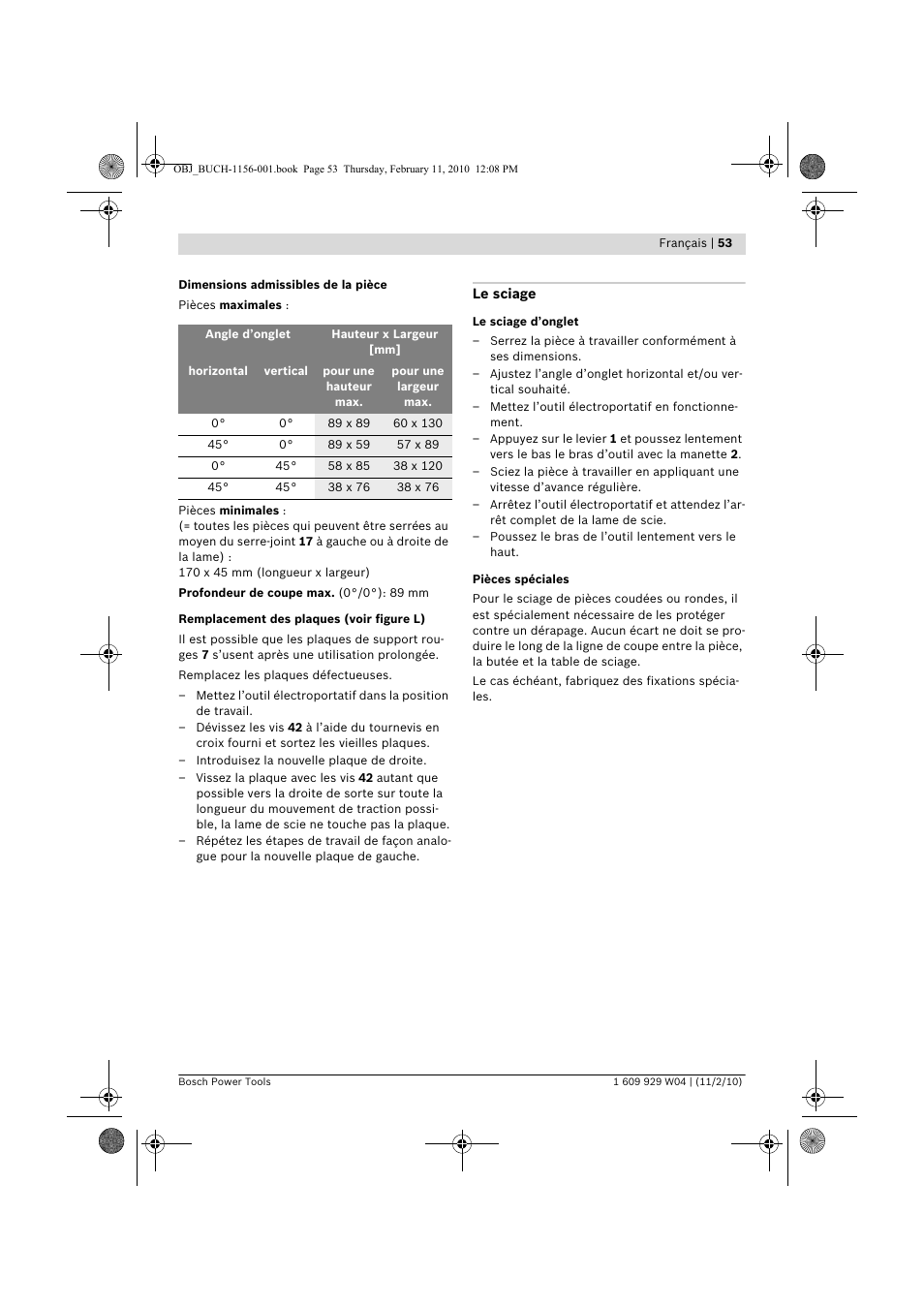 Bosch GCM 10 J Professional User Manual | Page 53 / 470