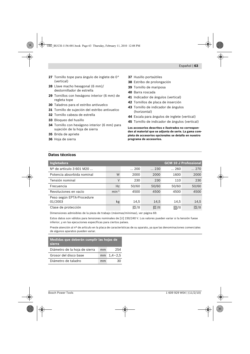 Bosch GCM 10 J Professional User Manual | Page 63 / 470