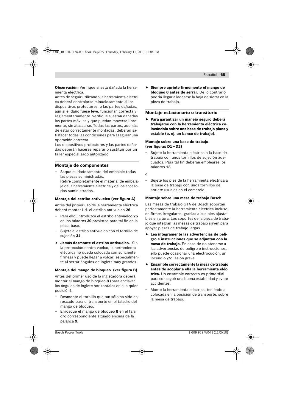 Bosch GCM 10 J Professional User Manual | Page 65 / 470