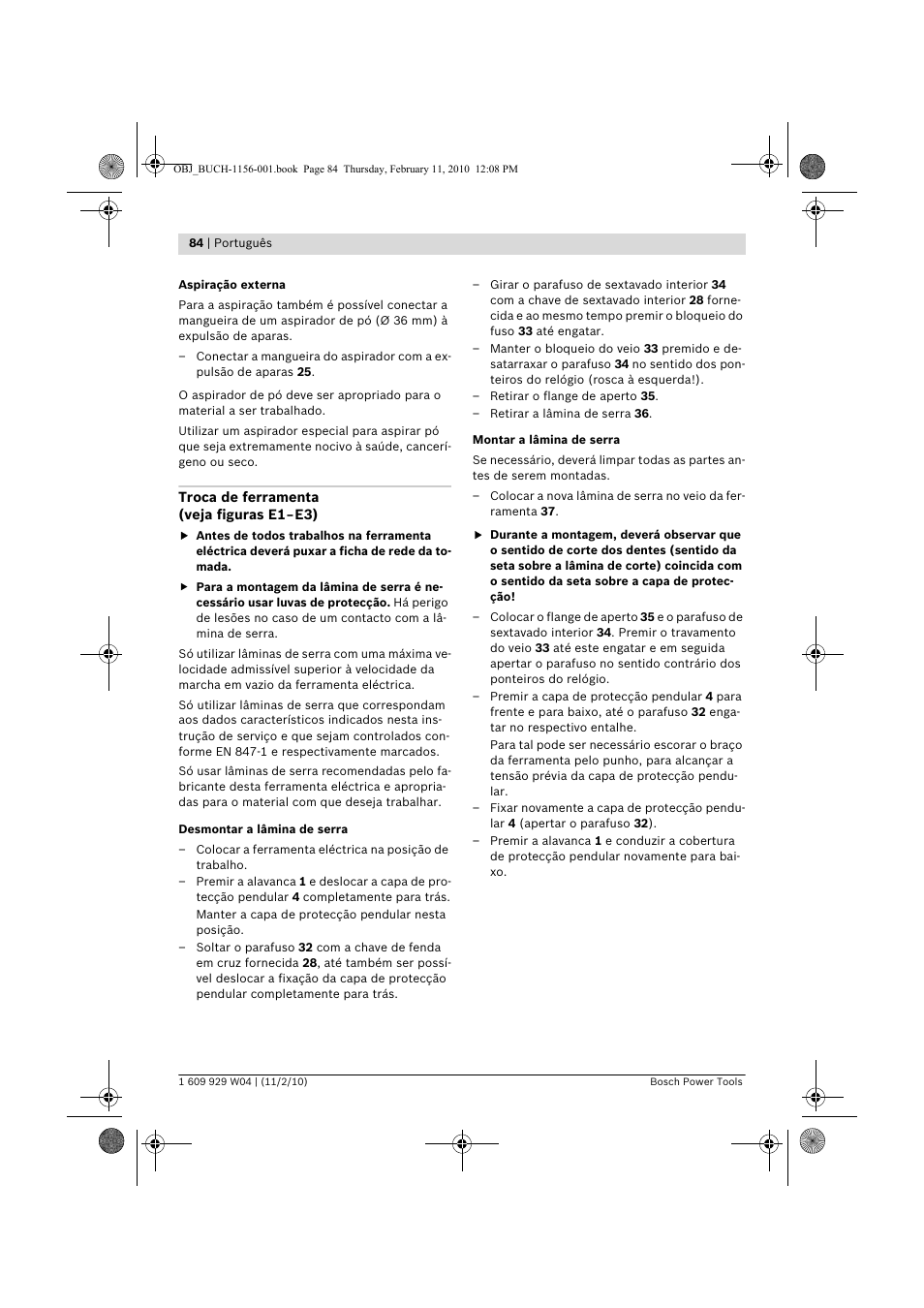 Bosch GCM 10 J Professional User Manual | Page 84 / 470