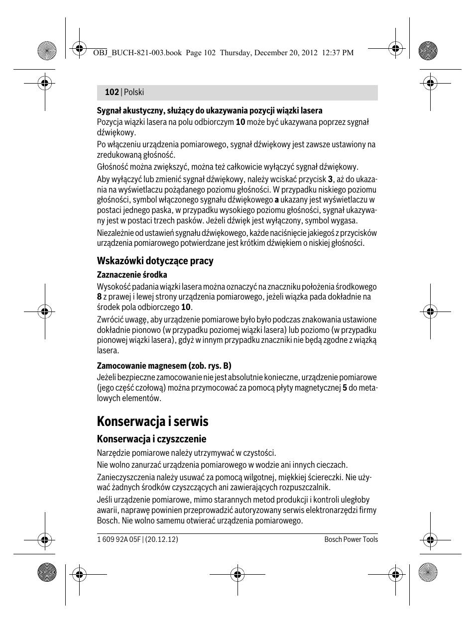 Konserwacja i serwis | Bosch LR 2 Professional User Manual | Page 102 / 239