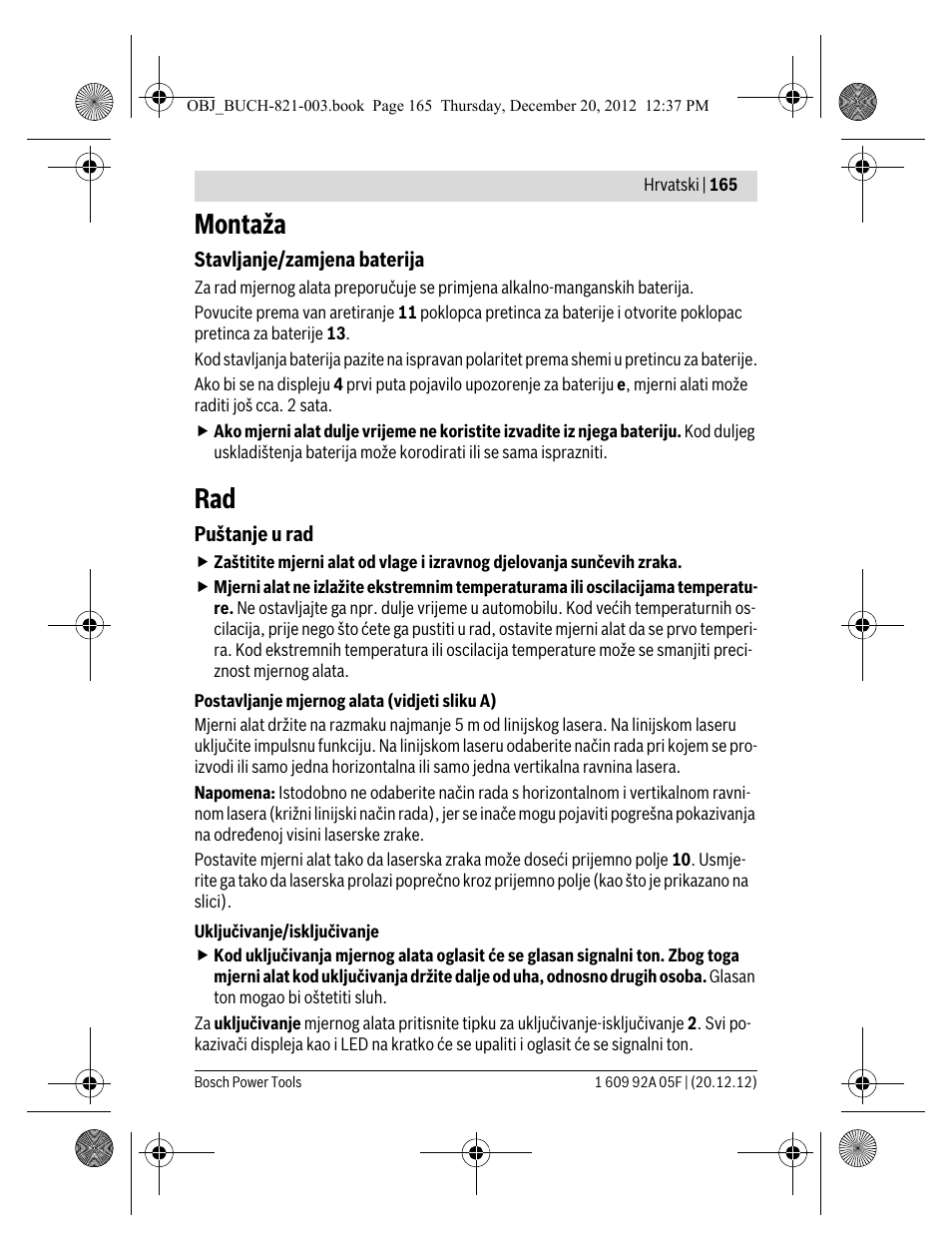 Montaža | Bosch LR 2 Professional User Manual | Page 165 / 239