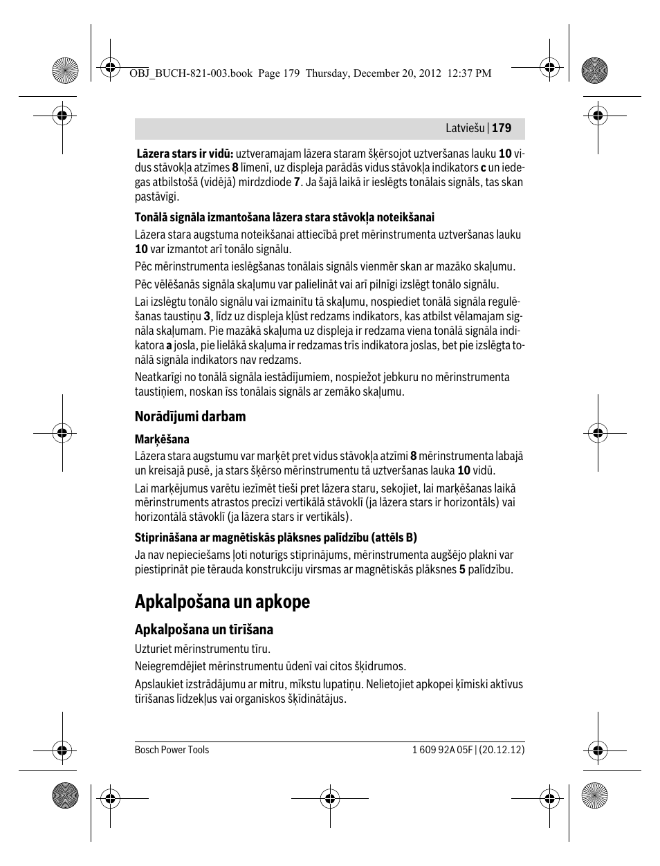 Apkalpošana un apkope | Bosch LR 2 Professional User Manual | Page 179 / 239