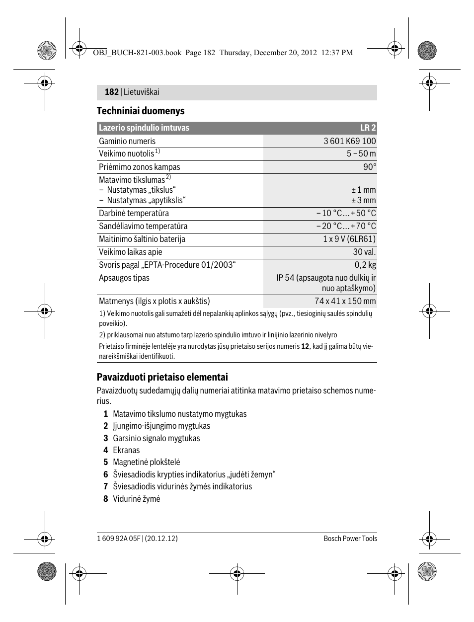 Bosch LR 2 Professional User Manual | Page 182 / 239