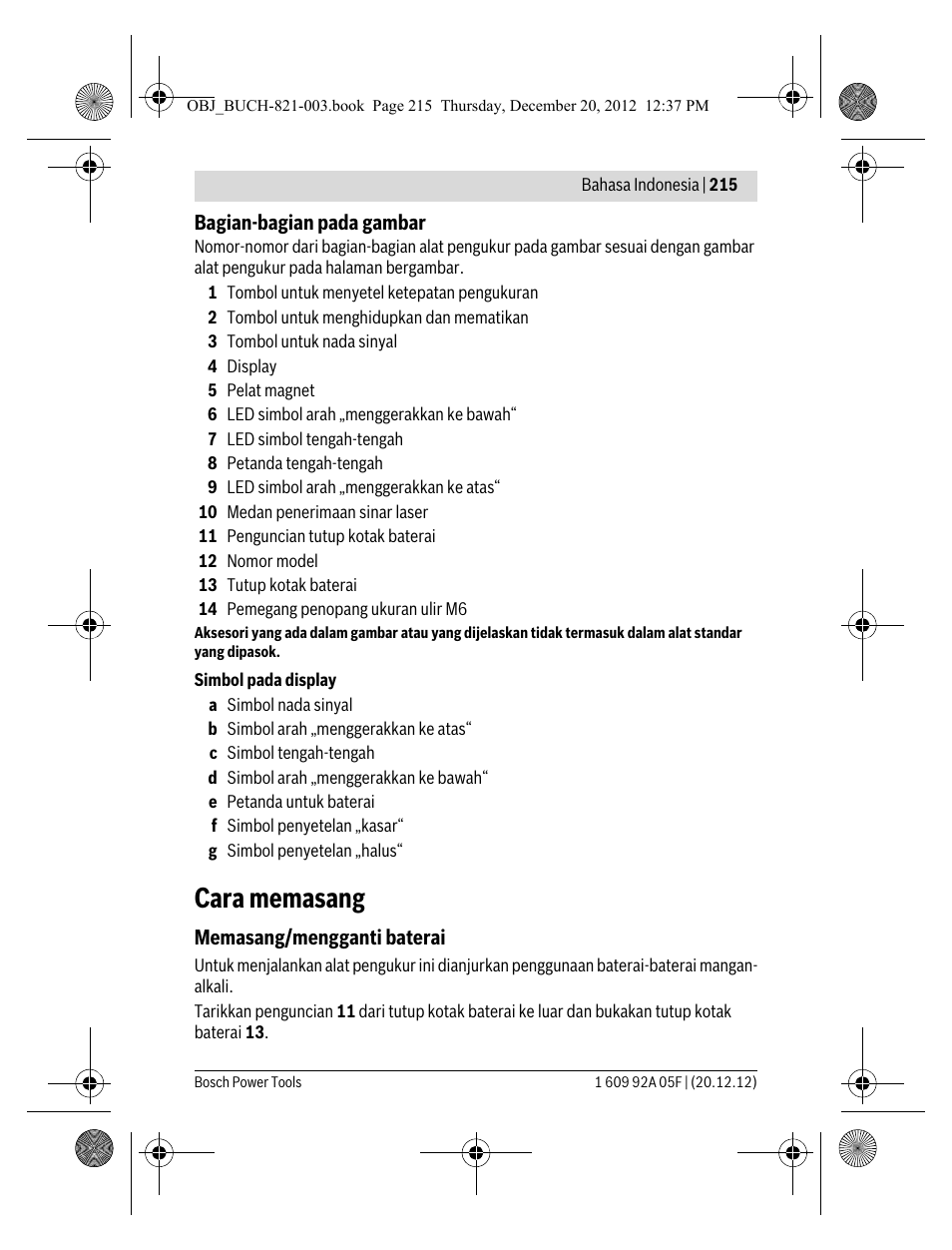 Cara memasang | Bosch LR 2 Professional User Manual | Page 215 / 239