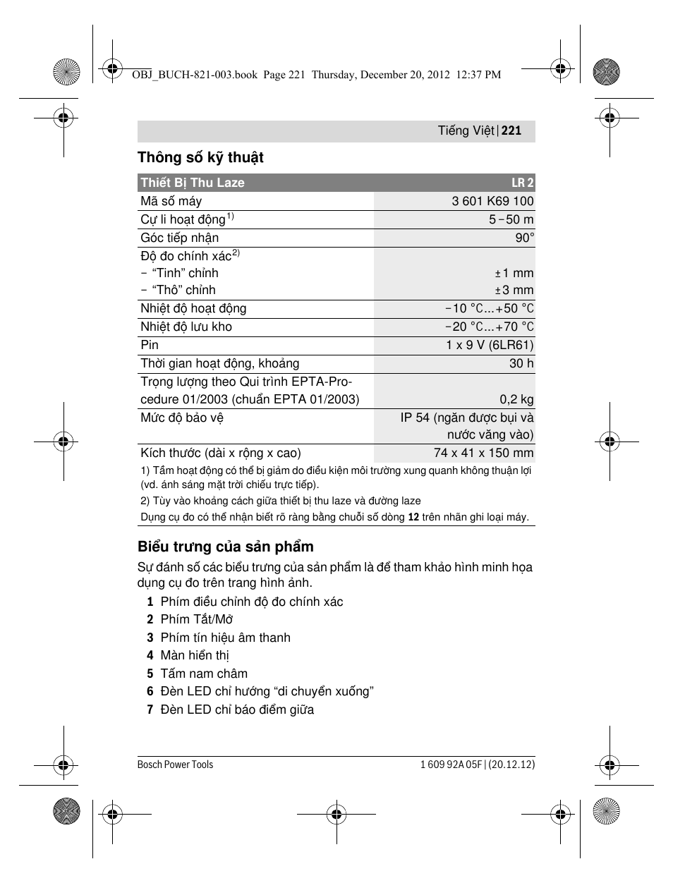 Bosch LR 2 Professional User Manual | Page 221 / 239