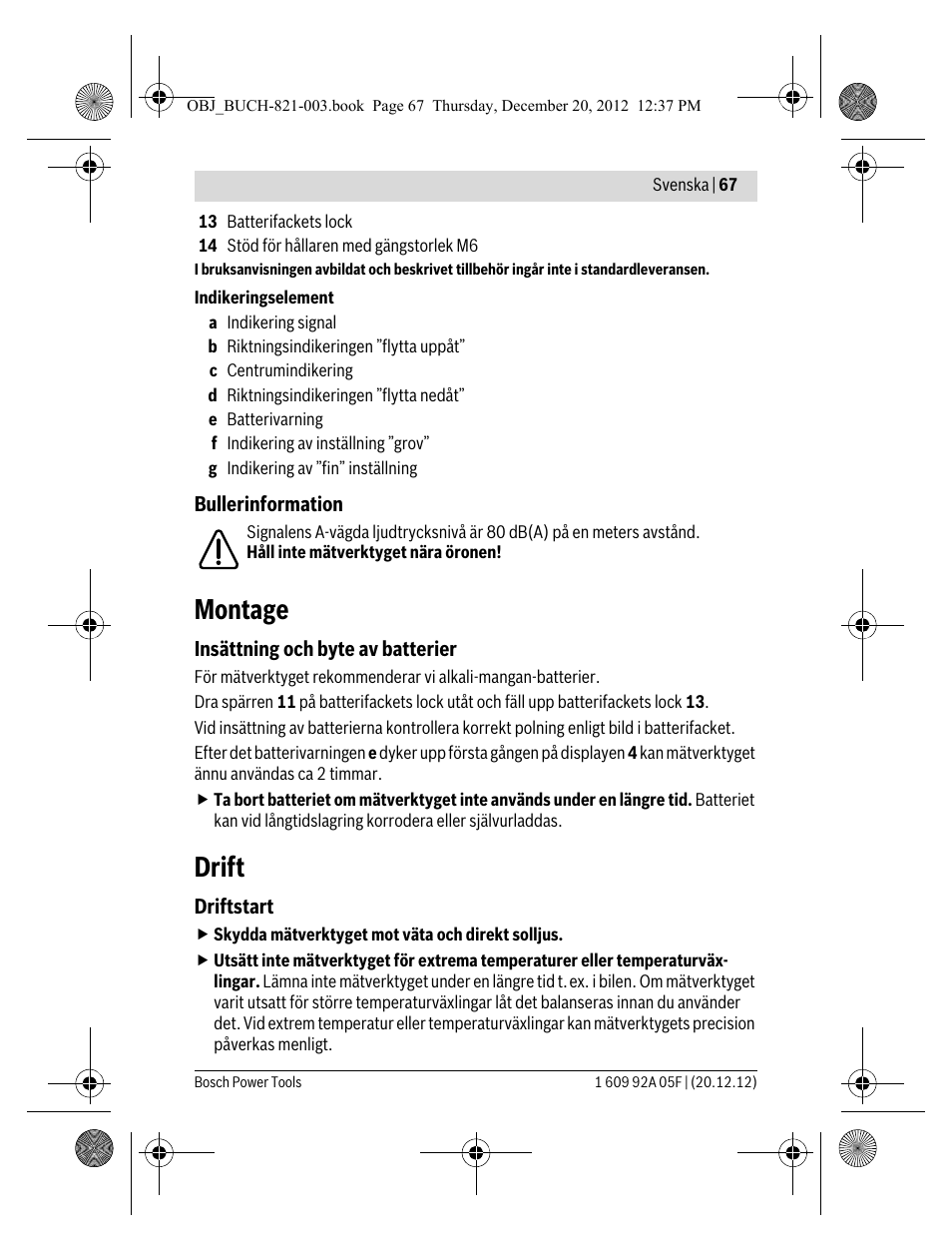 Montage, Drift | Bosch LR 2 Professional User Manual | Page 67 / 239