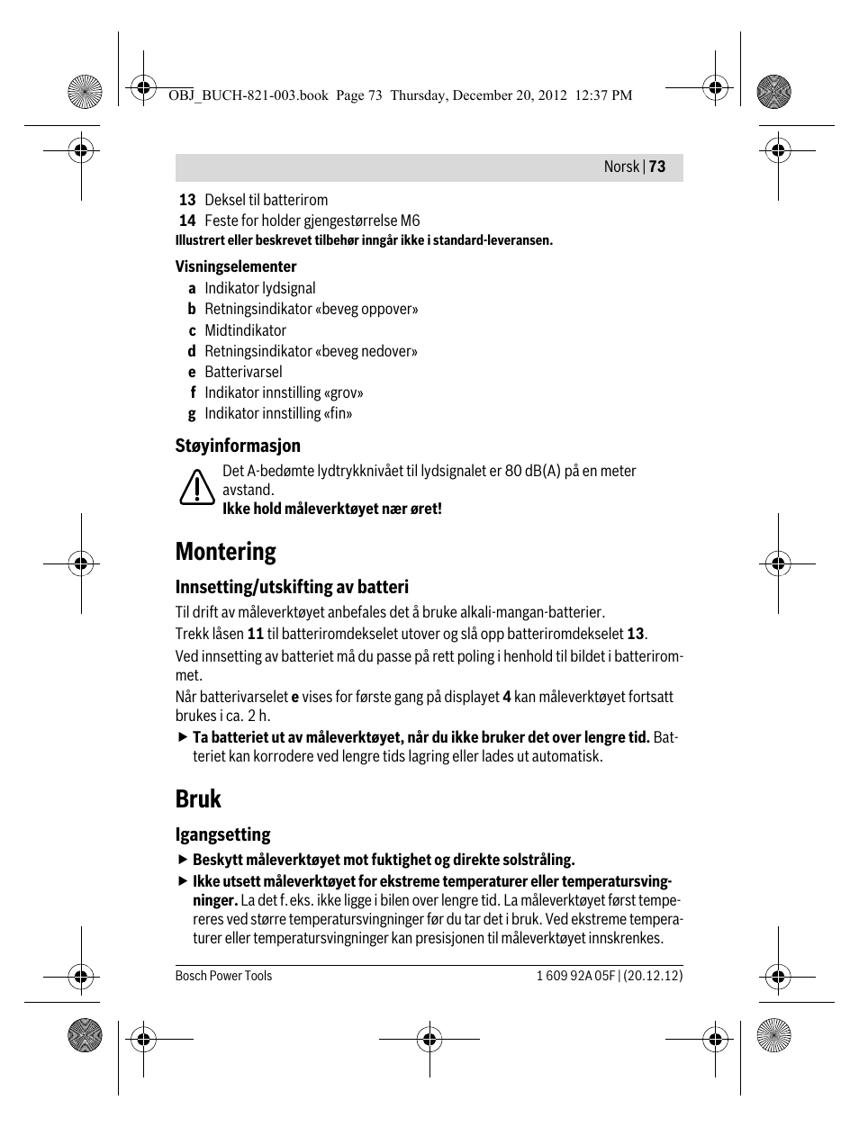 Montering, Bruk | Bosch LR 2 Professional User Manual | Page 73 / 239