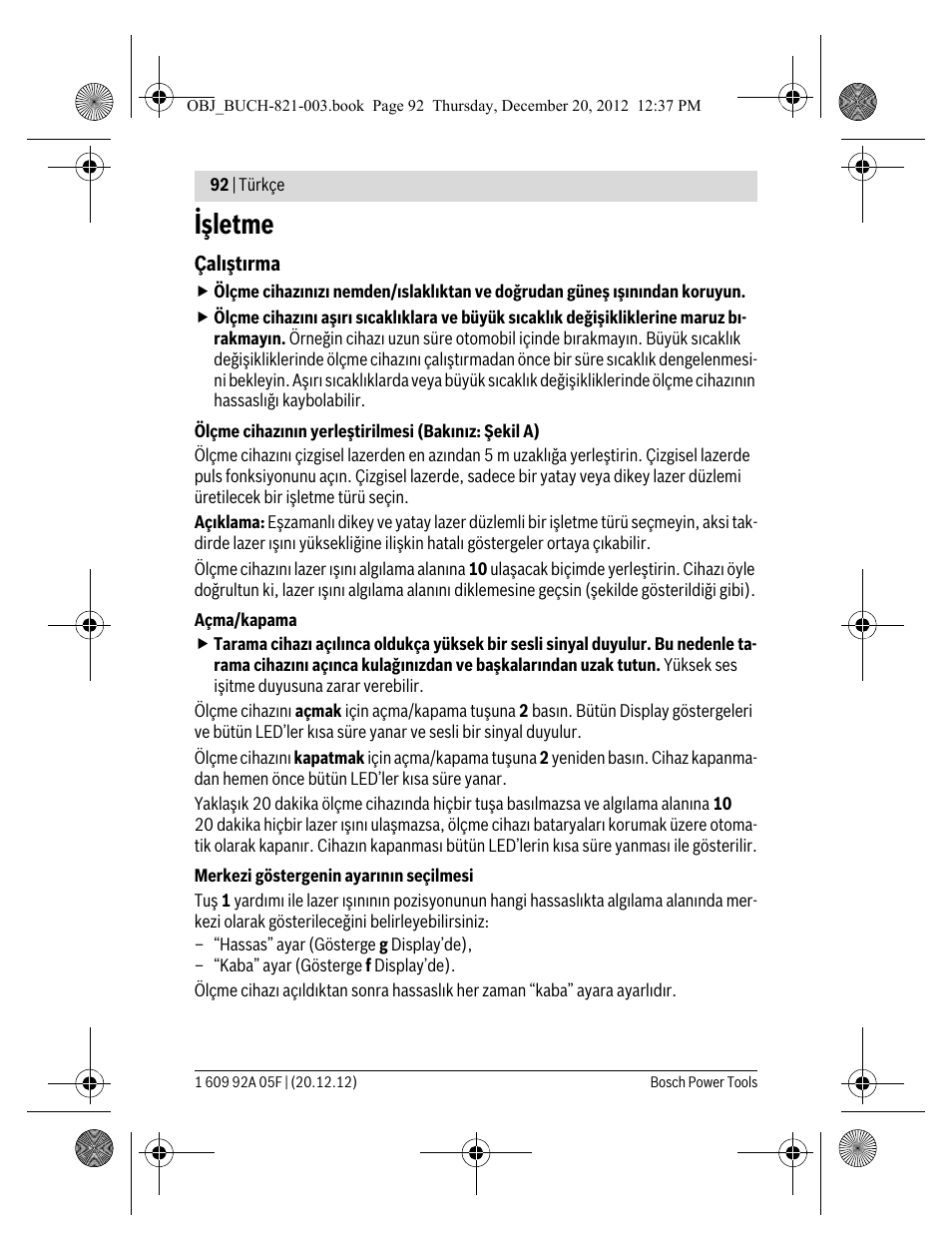 Işletme | Bosch LR 2 Professional User Manual | Page 92 / 239