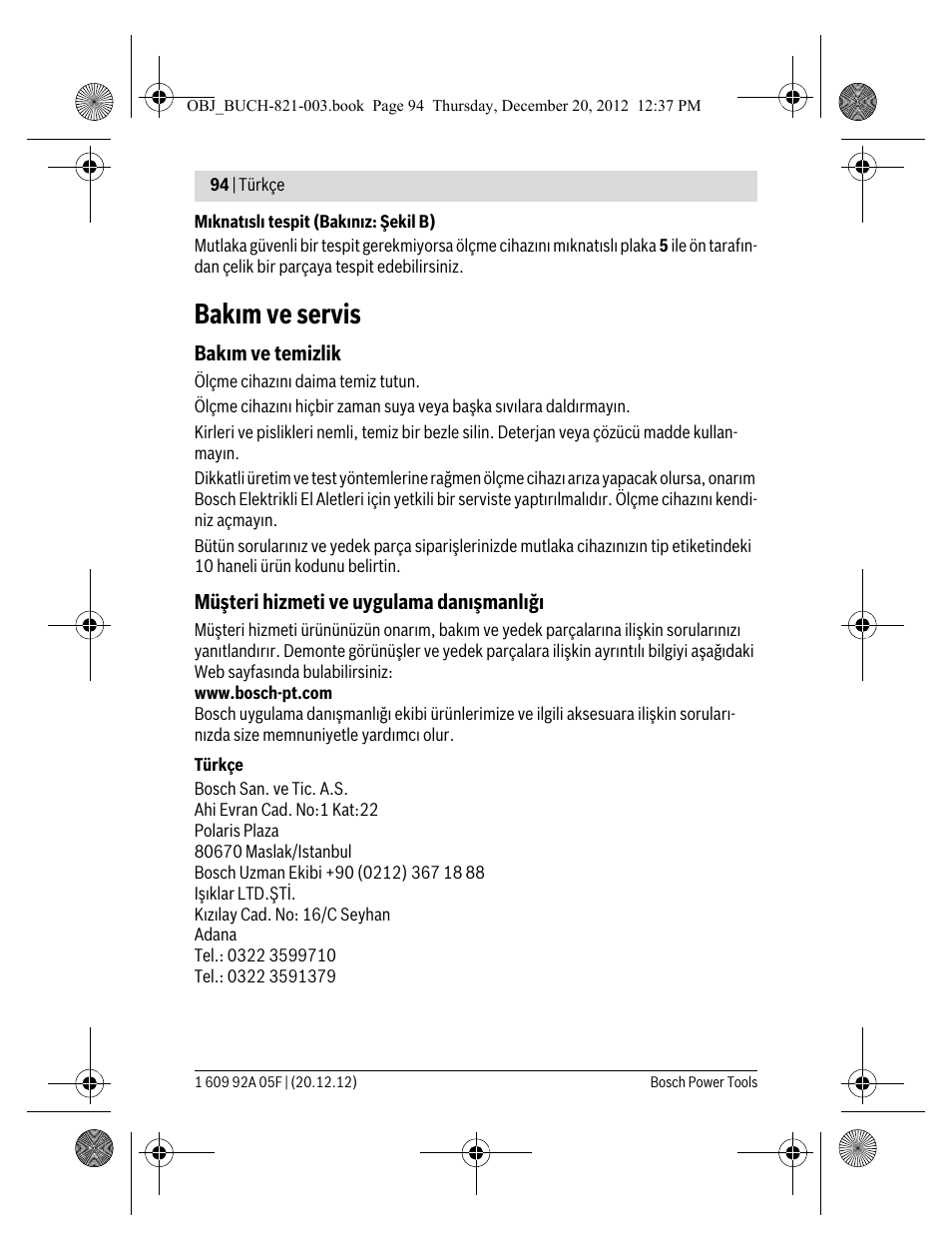 Bakım ve servis | Bosch LR 2 Professional User Manual | Page 94 / 239