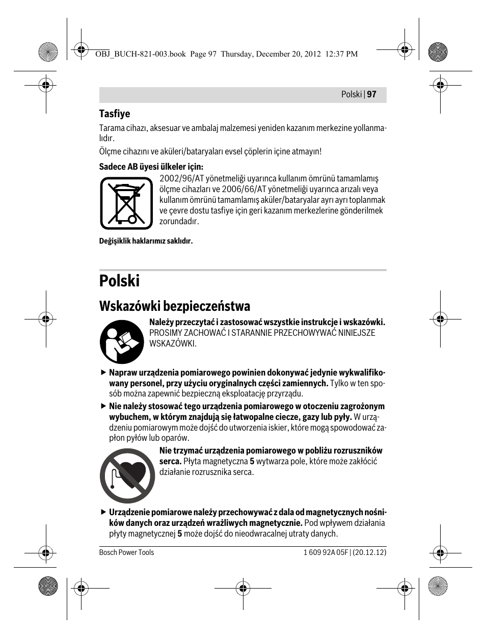 Polski, Wskazówki bezpieczeństwa | Bosch LR 2 Professional User Manual | Page 97 / 239